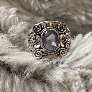 Purple and silver ring size 5